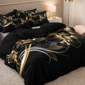 Axyaa Golden Floral Pattern Bedding & Quilt Cover Set: Soft, Comfortable, Perfect for Bedrooms