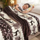 Axyaa Floral Sofa Blanket - Soft Coral Fleece Plaid Blanket for Beds