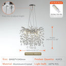 Axyaa Golden Branch Crystal Chandelier for Minimalist Living Room Home Lighting