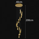 Axyaa Crystal Chandelier Stair Pendant Lamp Living Room Pendant Lights Interior Lighting