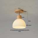Axyaa Modern Wood Glass LED Ceiling Light for Kitchen Living Room Decor