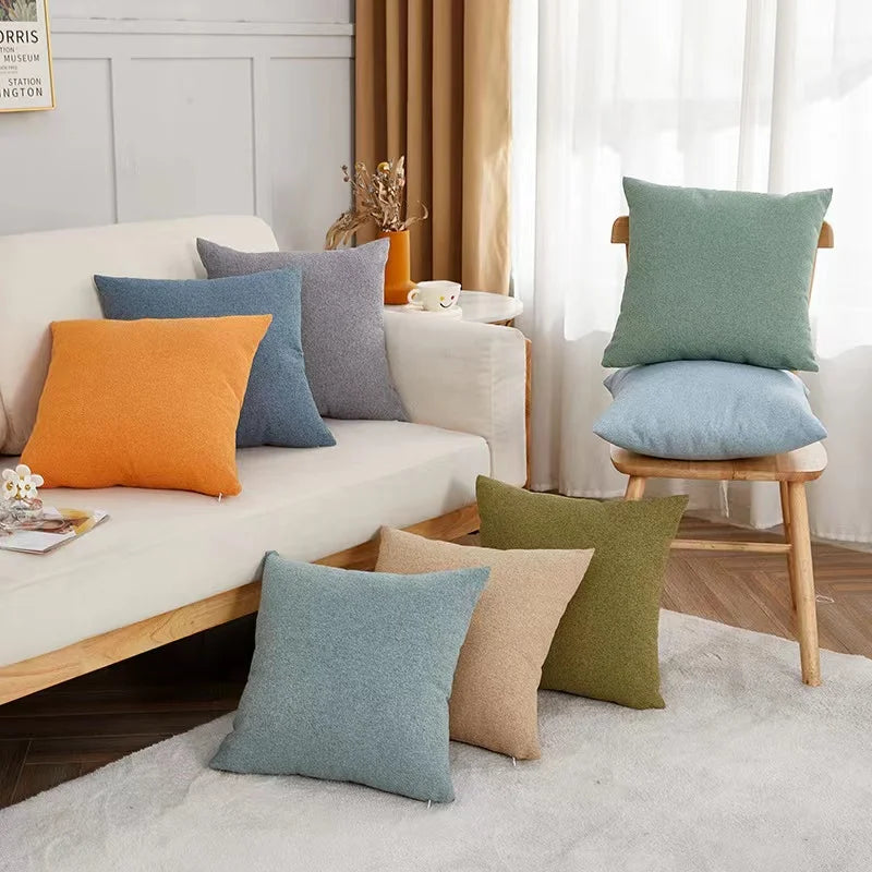 Fluffy Nordic Style Sofa Pillow Cover by Axyaa