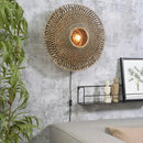 Axyaa Modern Rattan Wall Lamp for Living Room, Bedroom, Hallway - LED Background Lamp