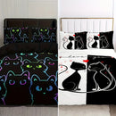Axyaa Cat Cartoon Print Bedding Set - All-Season Comfort, Vibrant Design, Machine Washable