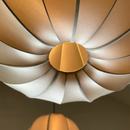 Axyaa Minimalist Danish Pendant Light: Ufo Lampshade, Rustic Fabric Lantern Lamp
