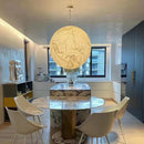 Axyaa Modern Moon LED Pendant Light: Nordic Designer Chandelier for Home, Kitchen, and Staircase