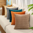 Axyaa 3D Geometric Velvet Pleated Cushion Cover for Home Decor
