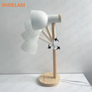 Axyaa Round Wood Bottom Adjustable Reading Table Lamp - Children's Eye Protection Lamp - Bedroom Study Desk Lamp