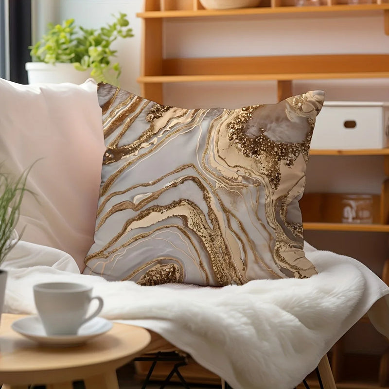 Marble Texture Printed Pillowcase for Home Decor by Axyaa