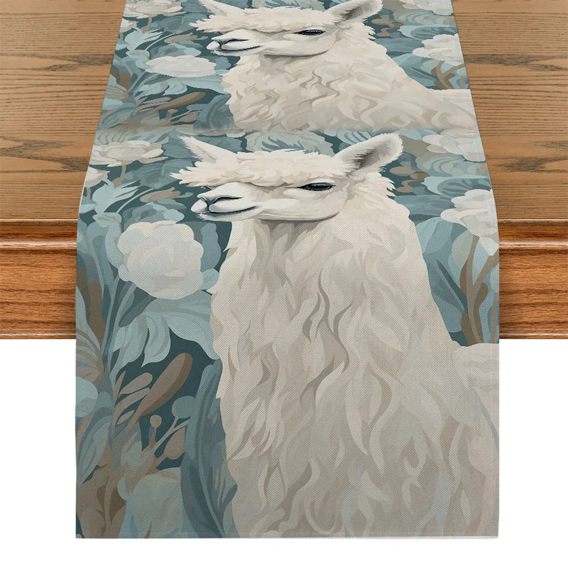 Tropical Plant Dog Table Runner by Axyaa: Dining Table Decor for Kitchen Parties
