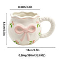 Axyaa French Ceramic Hand Pinch Bow Mug - Cute Breakfast Tea Cup Gift