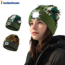 Axya LED Beanie Hat: Knit Winter Headlamp Cap - Rechargeable Unisex Warm Outdoor Hat
