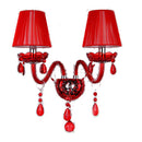 Axyaa Modern Red Crystal Chandelier for Living Room Bedroom Kitchen - Romantic Lighting