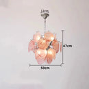 Axyaa Murano Glass Chandelier: Colorful Round Slice Shade Light Fixture