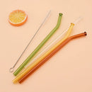 Axyaa Glass Straw Set: Reusable, Eco-Friendly, 7pc Bubble Tea, Smoothies, Bar Accessories