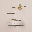 Axyaa Ceramic LED Wall Lamp with Pull Chain Switch, Up Down Rotation