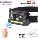 Axya LED Motion Sensor Headlamp Waterproof Rechargeable Head Light