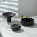 Axyaa Ceramic Dinner Plate Set | Irregular Texture Soup Salad Bowl | Home Tableware