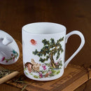 Axyaa Bone  Cafe Tumbler, Chinese Painting Tea Cup