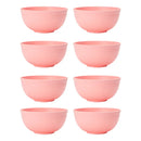 Axyaa Pink Plastic Cereal Bowls - Set of 4/6/8, Reusable for Home & Outdoor Dining