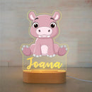 Axyaa Custom Name Children's Animal Night Light - Personalized Acrylic Lamp