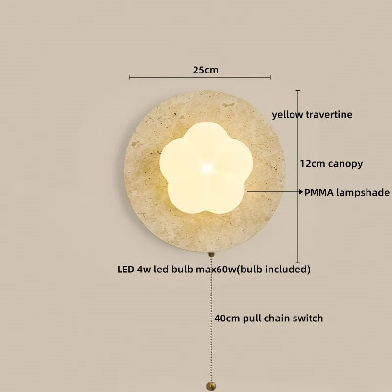 Axyaa LED Wall Clock Yellow Stone Light for Modern Nordic Decor