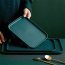 Axyaa Dark Green Rectangular Tray for Storage & Service of Fruit, Jewelry, Tableware