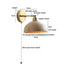 Axyaa Modern Ash Wood LED Wall Light with Pull Chain Switch