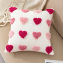 Axyaa Pink Circle Velvet Heart Jacquard Pillowcase 45x45 - Home Sofa Decoration
