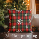 Axyaa Christmas Plaid & Snowflake Pillow Covers for Sofa, Bedroom, Car - Rectangular Cushion