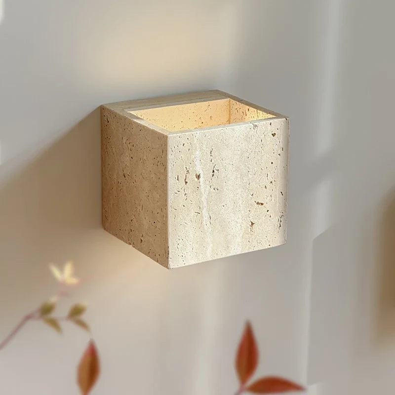 Axyaa LED Travertine Stone Wall Lamp for Indoor Living Room Decoration