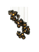 Axyaa Glass Design Chandelier Ceiling Light in Black White Pink