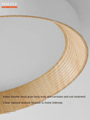 Axyaa Walnut LED Ceiling Lamp - Modern Nordic Light Fixture with Remote Control