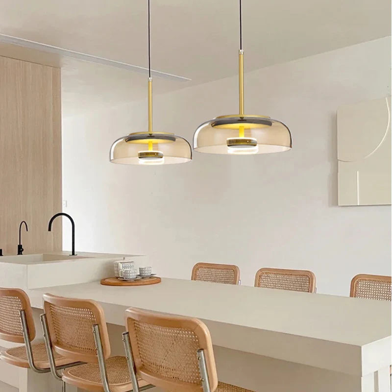 Axyaa Nordic Glass Pendant Light - Modern LED Dining and Bar Lighting