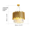 Axyaa Crystal Chandelier: Black Aluminum Luxury Pendant Light for Living Room and Hotel