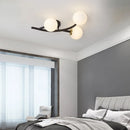 Axyaa Modern Glass LED Ceiling Lights Gold/Black Metal Lamps for Home Decor