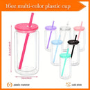 Axyaa Double Wall Snowglobe Cups with Straw Hole - Clear Drinkware Gift