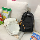 Axyaa Waterproof Nylon Teen Backpack, Black Fashion Schoolbag for Girls and Women.