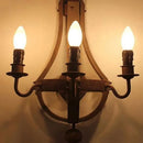 Axyaa Rustic Wood Wall Lamp Industrial Candle Light Fixture for Home Decor