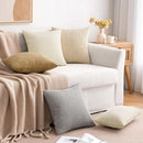 Axyaa Corduroy Striped Pillow Covers Army Green 18x18 - Super Soft Boho Decor for Couch