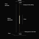 Axyaa Gold Tube Floor Lamp - Modern Minimalist Nordic LED Light