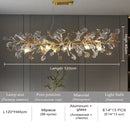 Axyaa Glass Leaf Crystal Chandelier - Elegant Luxury Lighting for Home