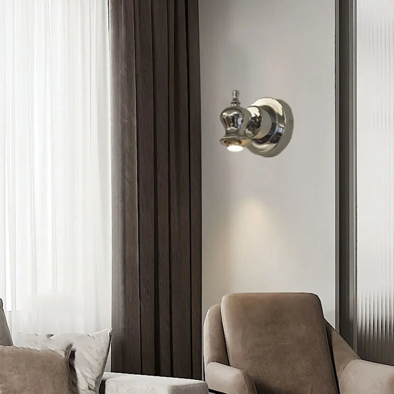 Axyaa Chrome Wall Light 3000K Sconce: Bedroom Stairs Parlor Hotel Art Deco