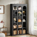 Axyaa 5-Tier Arched Display Bookcase, 70.87" Tall Vintage Bookshelf with Open Shelves