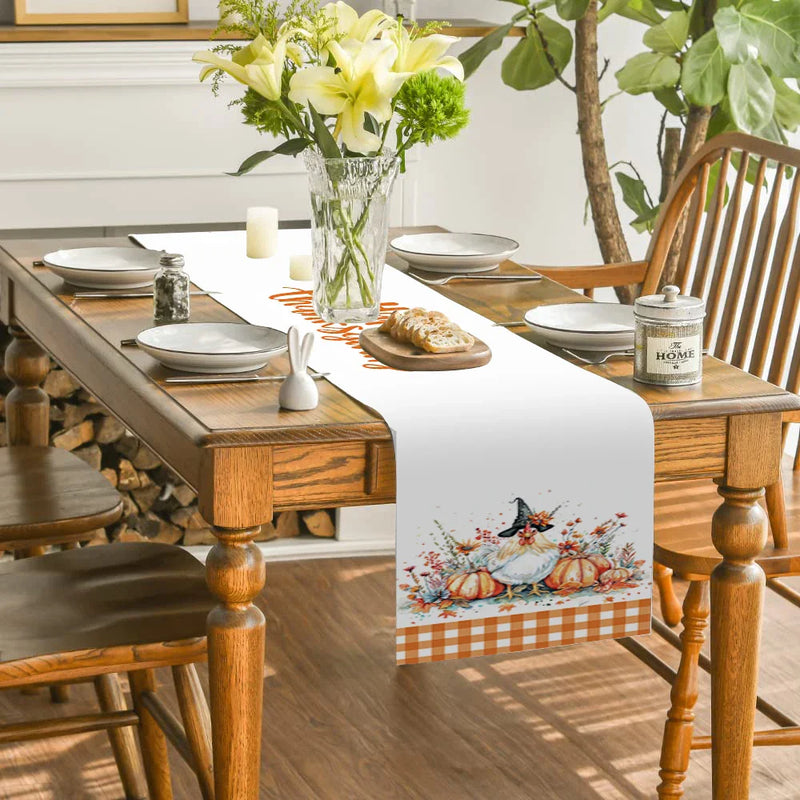 Axyaa Thanksgiving Table Runner: Washable Dining Cloth for Indoor Outdoor Home Décor