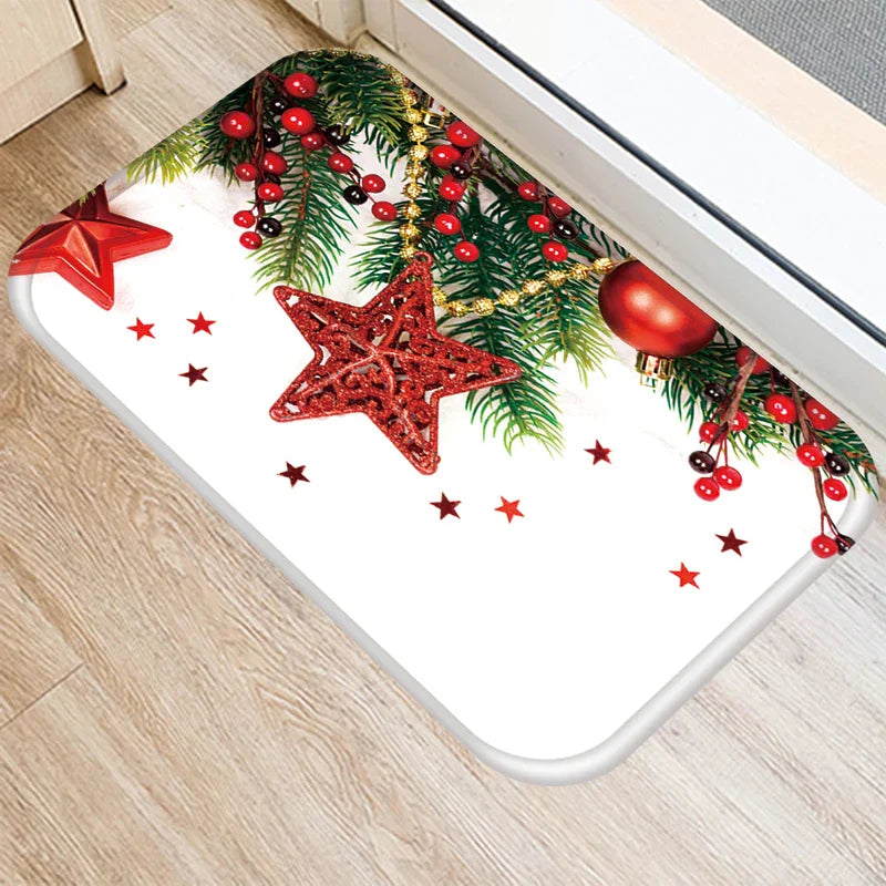 Axyaa Christmas Home Decoration Door Mat - Anti-Slip Floor Carpet