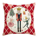 Christmas Nutcracker Decoration Pillowcase Set - Axyaa Branded Festive Tree Printed Cushion Suite