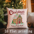 Axyaa Gingerbread Baking Pillow Covers - Festive Home Decor for Sofa, Bedroom, Car