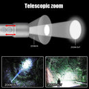 Axya Tactical Flashlight Rechargeable Zoom Torch Red Green UV Light Multifunctional
