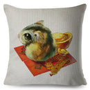 Axyaa Watercolor Animal Pillowcase - Cute Cartoon Design for Living Room Sofa